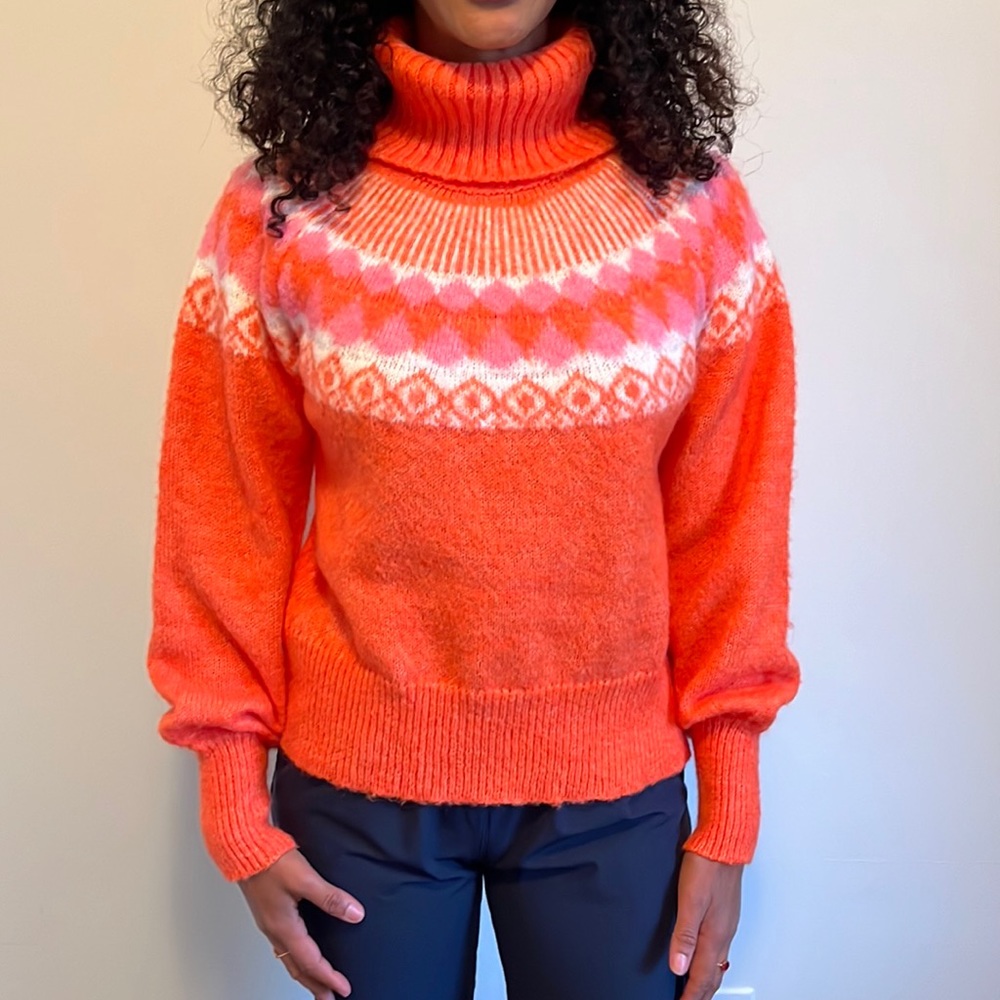 Mava Jacquard Turtleneck Knit Sweater